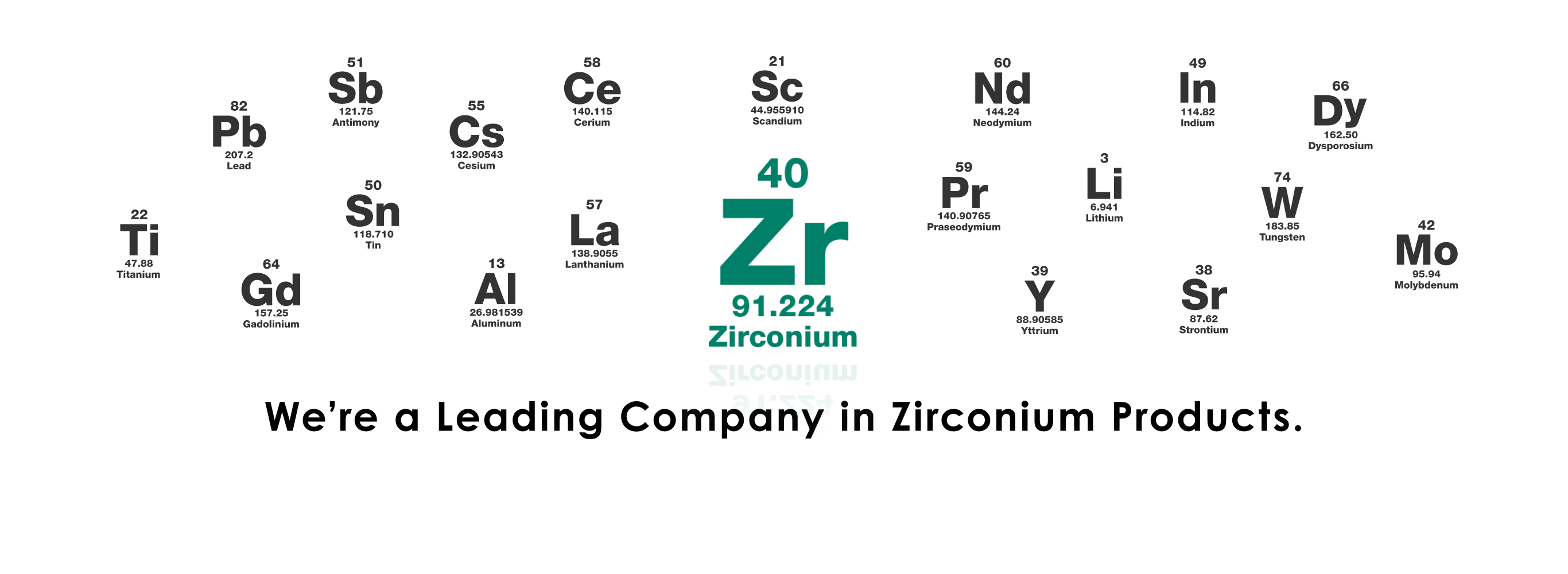 We're a Leading Company in Zirconium Products.